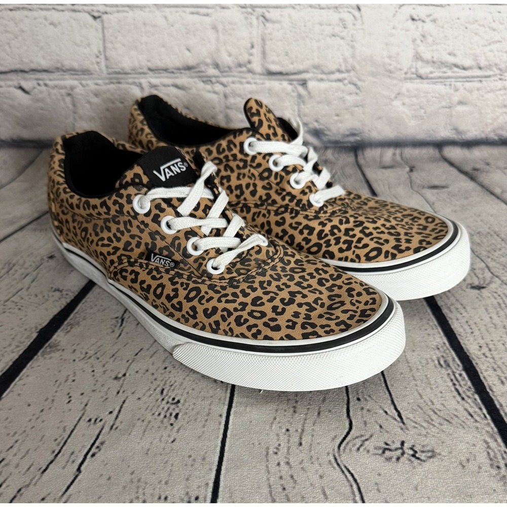 New Vans Off The Wall Womens Leopard Cheetah Print 8.5 Old Skool Low Top Sneaker